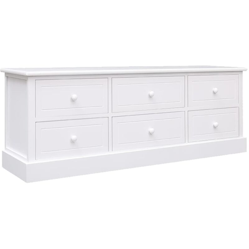 Vidaxl - Meuble tv Blanc 108x30x40 cm Bois de Paulownia solide