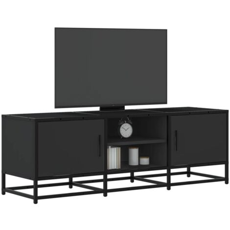 vidaXL Meuble TV noir 120x35x41 cm bois d'ingénierie et métal