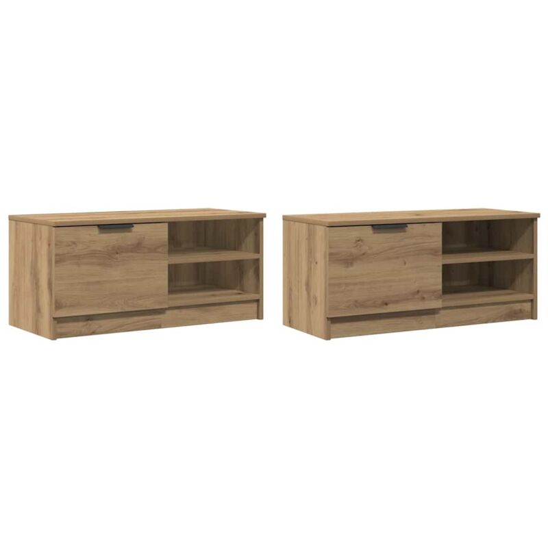 Vidaxl - Meubles tv 2 pcs chêne artisanal 80x35x36,5cm bois d'ingénierie