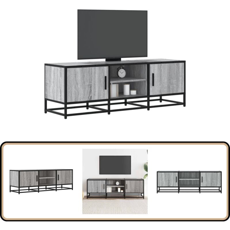 Vidaxl - Meuble tv sonoma gris 120x35x41 cm bois d'ingénierie et métal
