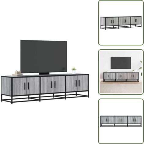 vidaXL Meuble TV sonoma gris 150x35x41 cm bois d'ingénierie et métal