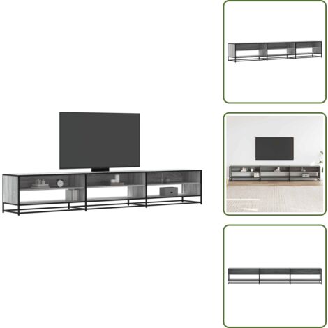 vidaXL Meuble TV sonoma gris 270x40x46 cm bois d'ingénierie