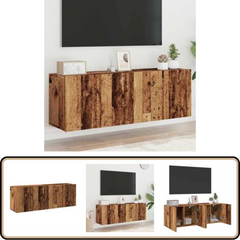 vidaXL Meubles TV muraux 2 pcs vieux bois 60x30x41 cm