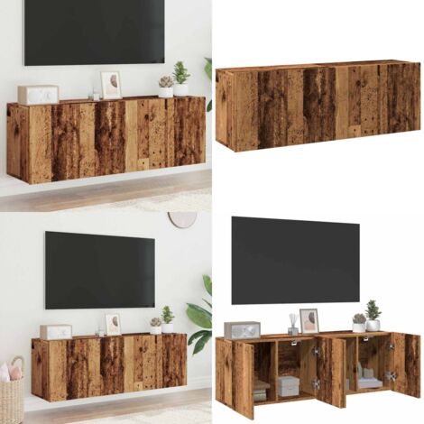 vidaXL Meubles TV muraux 2 pcs vieux bois 60x30x41 cm