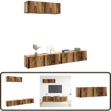 vidaXL Meubles TV muraux 3 pcs vieux bois 100x30x30 cm bois ingénierie
