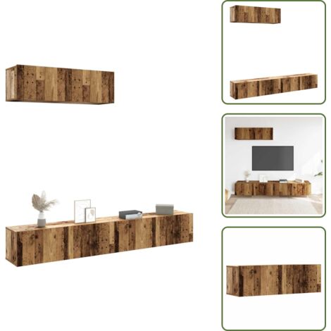 vidaXL Meubles TV muraux 3 pcs vieux bois 100x30x30 cm bois ingénierie