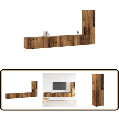 vidaXL Meubles TV muraux 3 pcs vieux bois bois d'ingénierie