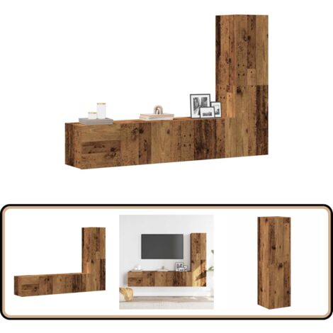 vidaXL Meubles TV muraux 3 pcs vieux bois bois d'ingénierie