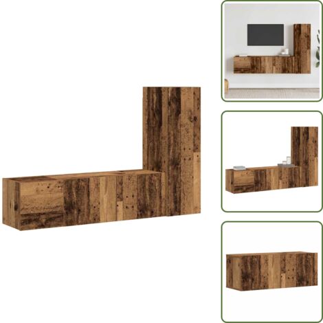 vidaXL Meubles TV muraux 3 pcs vieux bois bois d'ingénierie