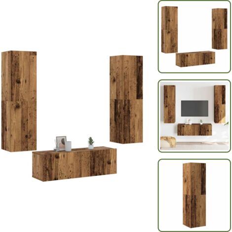 vidaXL Meubles TV muraux 3 pcs vieux bois bois d'ingénierie