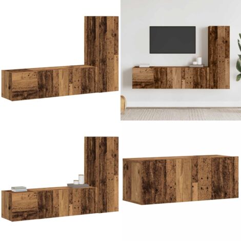 vidaXL Meubles TV muraux 3 pcs vieux bois bois d'ingénierie