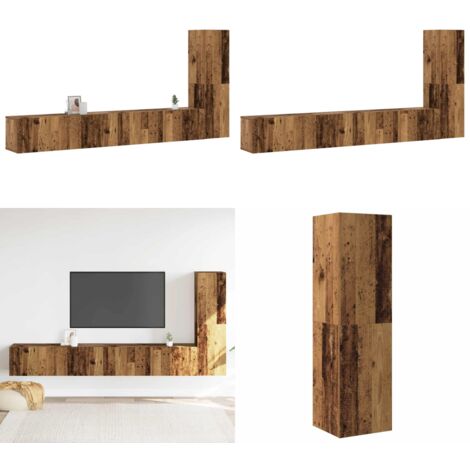 vidaXL Meubles TV muraux 3 pcs vieux bois bois d'ingénierie