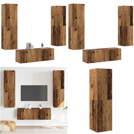 vidaXL Meubles TV muraux 3 pcs vieux bois bois d'ingénierie