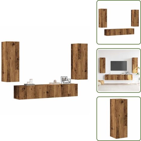 vidaXL Meubles TV muraux 4 pcs vieux bois bois d'ingénierie