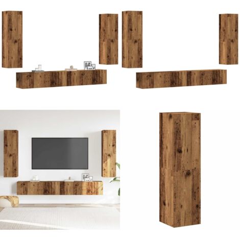 vidaXL Meubles TV muraux 4 pcs vieux bois bois d'ingénierie