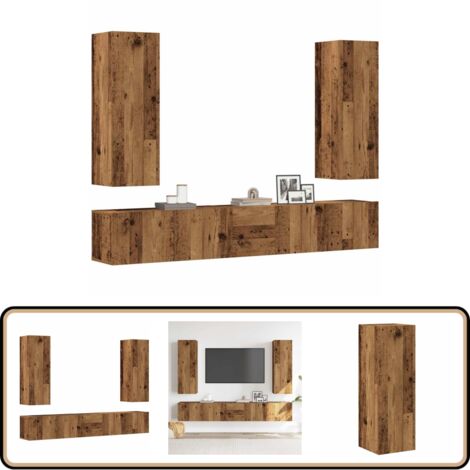 vidaXL Meubles TV muraux 5 pcs vieux bois bois d'ingénierie