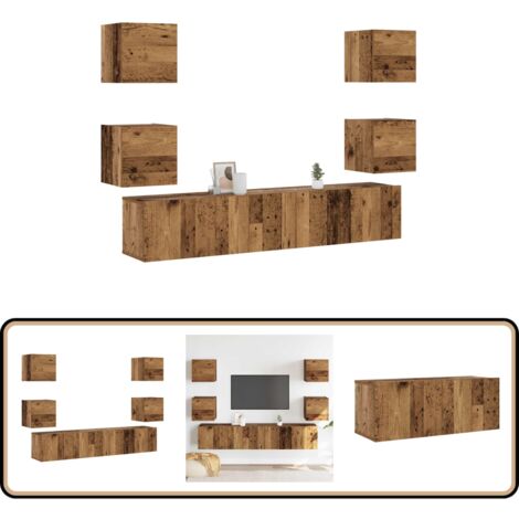 vidaXL Meubles TV muraux 6 pcs vieux bois bois d'ingénierie