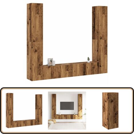 vidaXL Meubles TV muraux 6 pcs vieux bois bois d'ingénierie