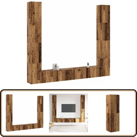 vidaXL Meubles TV muraux 6 pcs vieux bois bois d'ingénierie