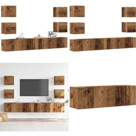 vidaXL Meubles TV muraux 6 pcs vieux bois bois d'ingénierie