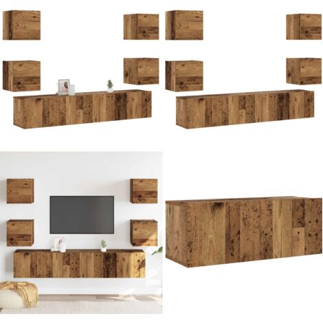 vidaXL Meubles TV muraux 6 pcs vieux bois bois d'ingénierie