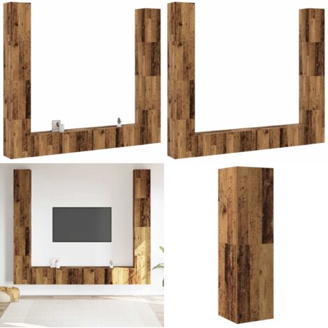 vidaXL Meubles TV muraux 6 pcs vieux bois bois d'ingénierie