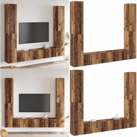 vidaXL Meubles TV muraux 6 pcs vieux bois bois d'ingénierie