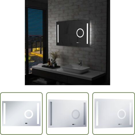 vidaXL Miroir avec lumière -  Miroir mural à LED de salle de bain et capteur tactile 100x60cm
