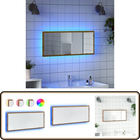 vidaXL Miroir de salle de bain à LED chêne artisanal bois d'ingénierie