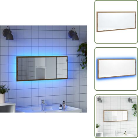 vidaXL Miroir de salle de bain à LED chêne artisanal bois d'ingénierie