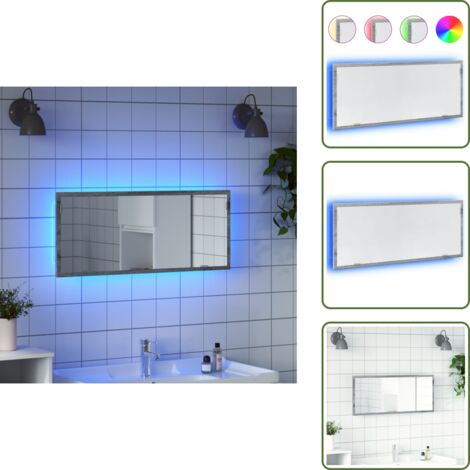 vidaXL Miroir de salle de bain à LED sonoma gris bois d'ingénierie
