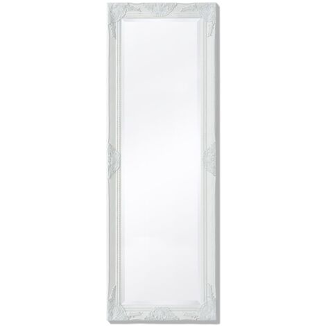 vidaXL Miroir mural Style baroque 140 x 50 cm Blanc