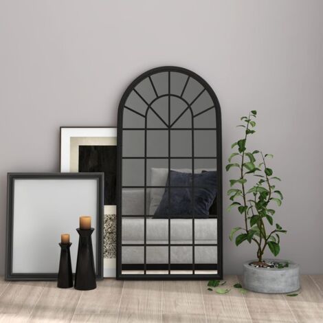 Miroir mural noir 60x30 cm arche fer vidaXL