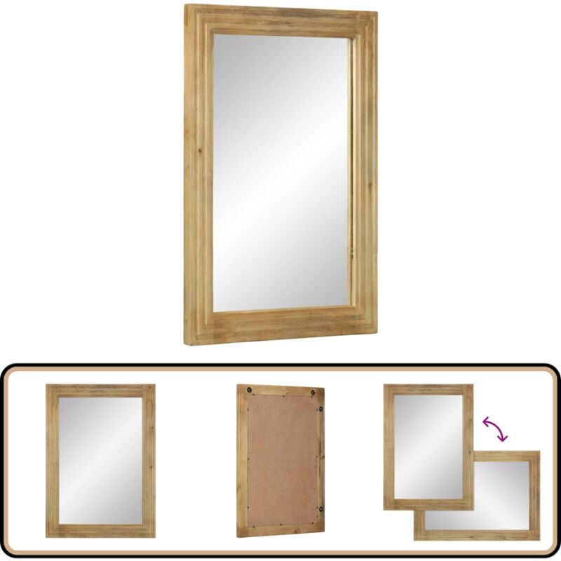 Vidaxl - Miroir salle de bain marron 50x70x2,5 cm bois de manguier