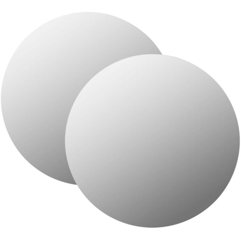 Wall Mirrors 2 pcs 50 cm Round Glass vidaXL