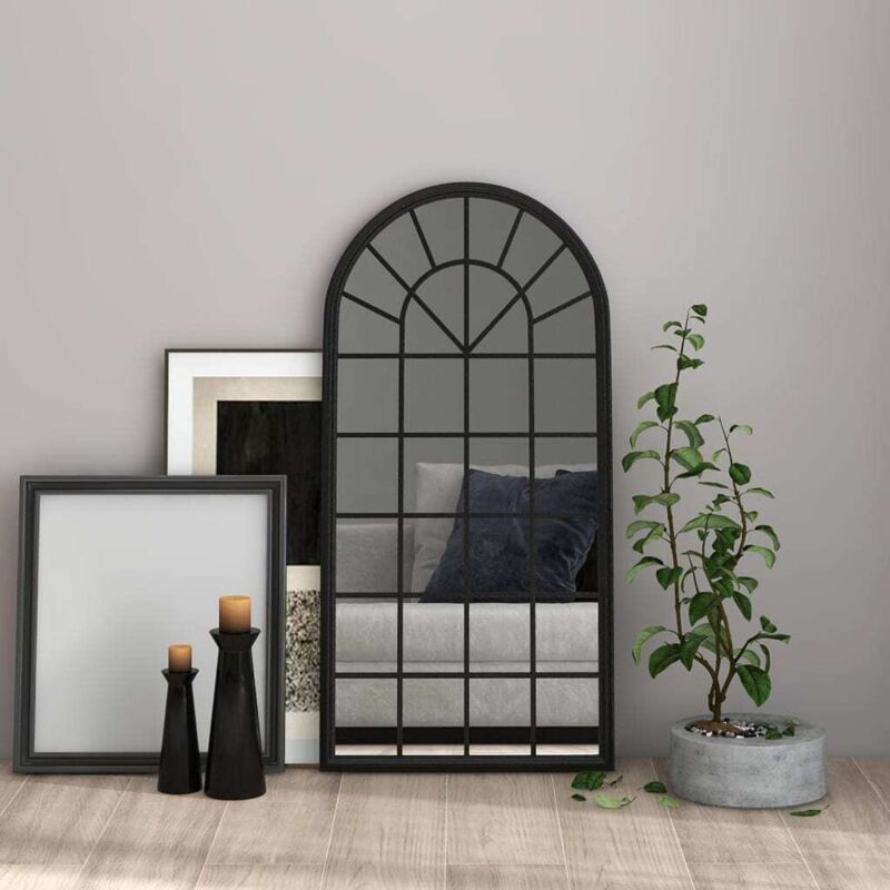 Mirror Black 90x45 Cm Iron For Indoor Use Vidaxl