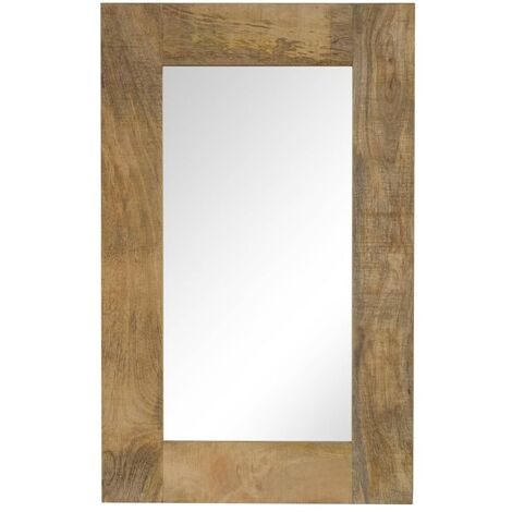 main image of "vidaXL Mirror Solid Mango Wood 50x80 cm - Brown"