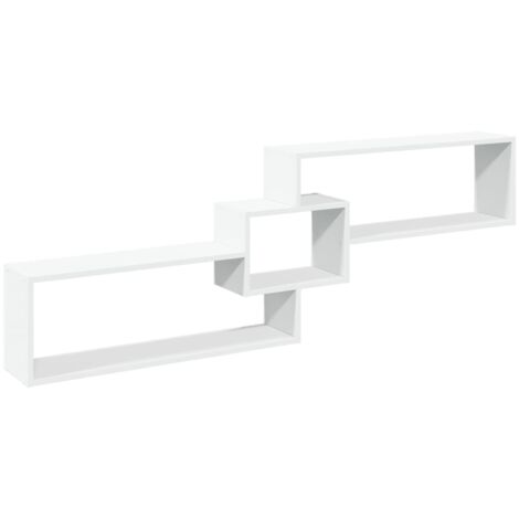 vidaXL Mobile a Parete 158x18x53 cm Bianco in Legno Multistrato