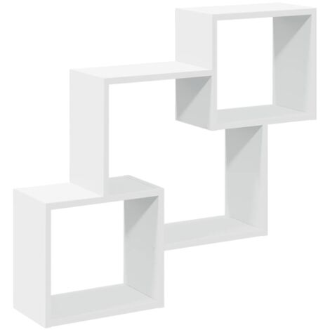 vidaXL Mobile a Parete 78x18x71 cm Bianco in Legno Multistrato