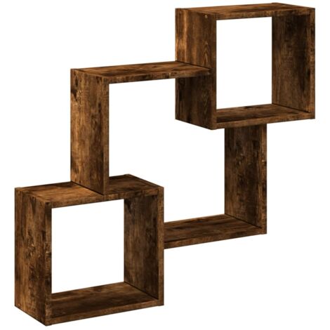 vidaXL Mobile a Parete 78x18x71 cm Rovere Fumo in Legno Multistrato