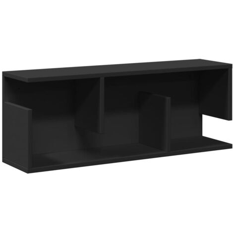 vidaXL Mobile a Parete 80x20x30 cm Nero in Legno Multistrato