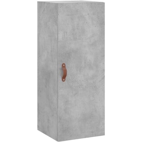 vidaXL Mobile a Parete Grigio Cemento 34,5x34x90 cm