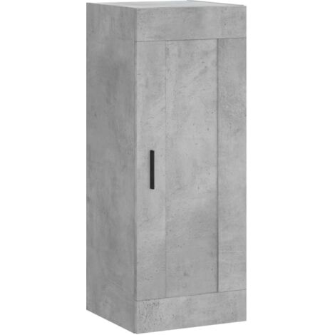 vidaXL Mobile a Parete Grigio Cemento 34,5x34x90 cm Legno Multistrato