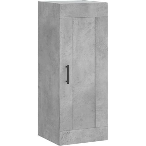 vidaXL Mobile a Parete Grigio Cemento 34,5x34x90 cm Legno Multistrato