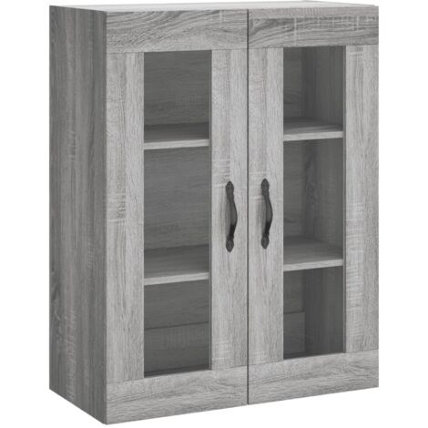 vidaXL Mobile a Parete Grigio Sonoma 69,5x34x90 cm Legno Multistrato