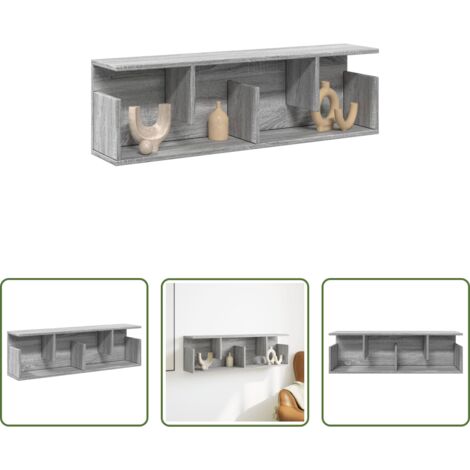 vidaXL Mobile a parete - Mobile a Parete 100x20x30 cm Grigio Sonoma in Legno Multistrato