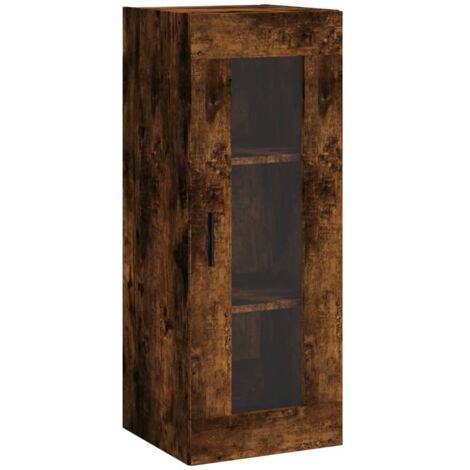 vidaXL Mobile a Parete Rovere Fumo 34,5x34x90 cm