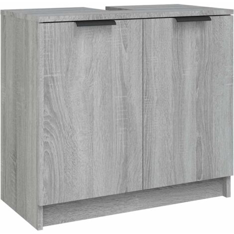 vidaXL Mobile Bagno Grigio Sonoma 64,5x33,5x59 cm in Legno Multistrato