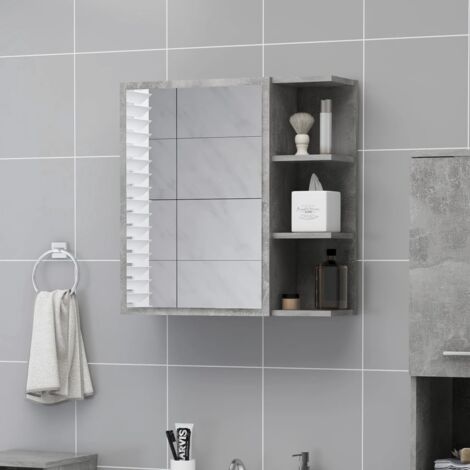Armadietto Con Specchio LED Per Bagno - 40x12x45 Cm, Luce RGB, Ripiani, In Multistrato E Acrilico