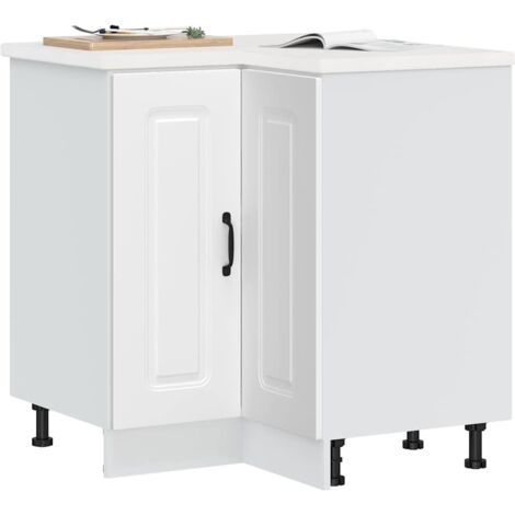vidaXL Mobile Base ad Angolo Cucina Kalmar Bianco in Legno Multistrato